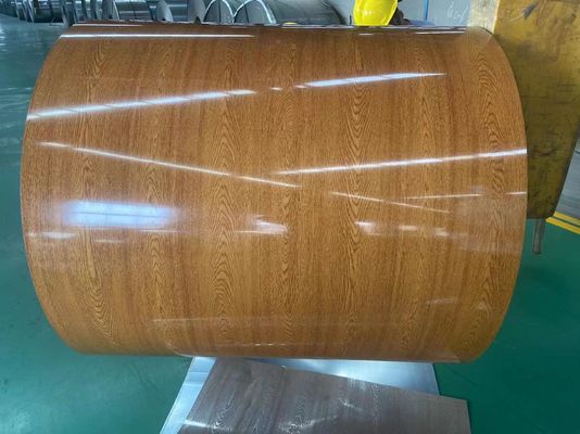 PVDF Printech bobine de couleur de grain de bois 50 ans de garantie 3003H24 bobine d'aluminium 0,80 * 1200 bobine revêtue de couleur