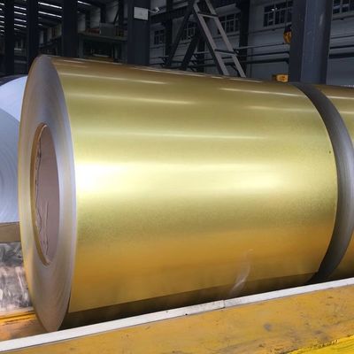 Couleur jaune doré anti-empreintes digitales Surface régulière Spangle Galvalume Acier 55% Zincalume S280GD